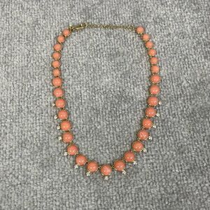 Ann Taylor Goldtone Collar Necklace Coral Pink Glass Fashion